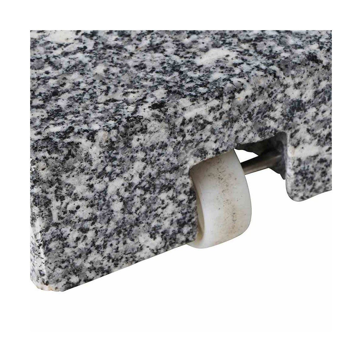 Siena Garden Granit-Schirmständer 45 kg, 50x50x9 cm, hellgrau, für Schirmstock-Ø 25-48 mm, inkl. Rollen Bild 4