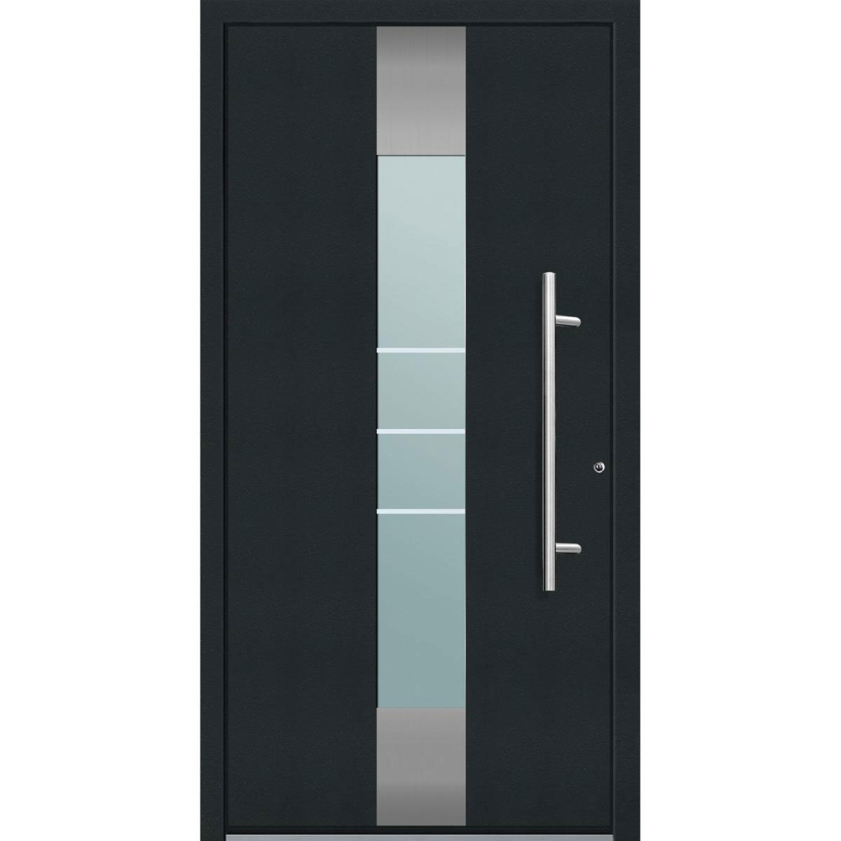 Aluminium Sicherheits-Haustür Catania Superior 60 mm anthrazit 100 x 210 cm Anschlag rechts inkl Griffset