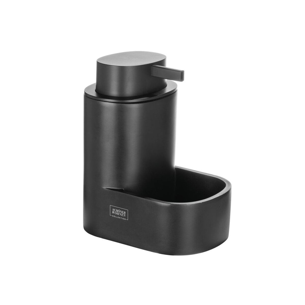 Schöner Wohnen Seifenspender mit Schwammhalter Shila schwarz