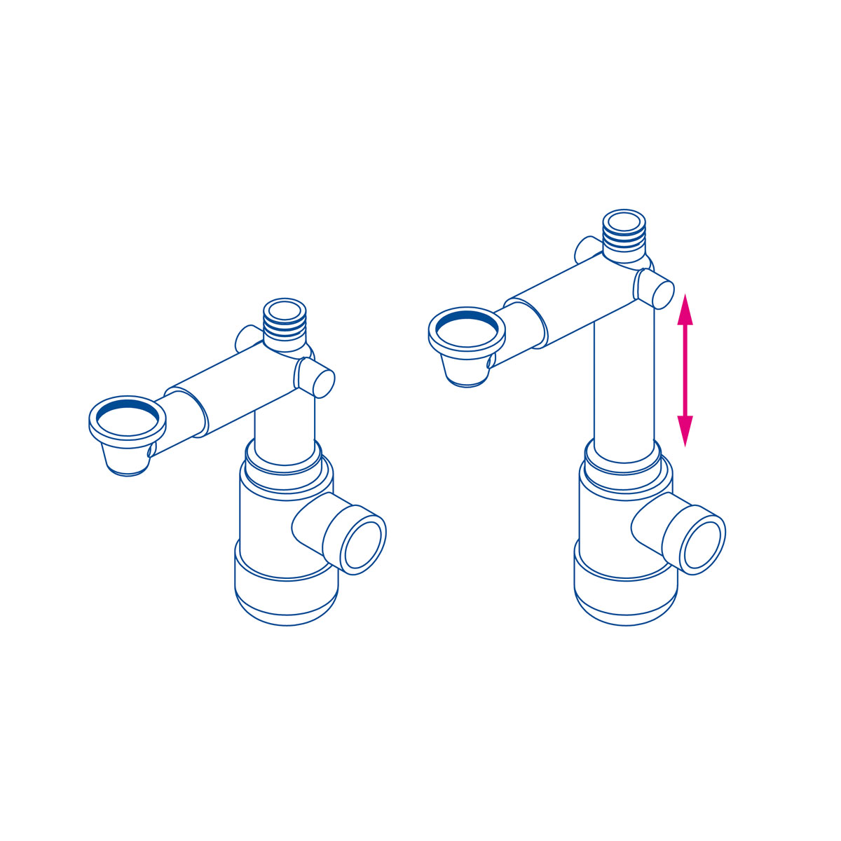 deante  Waschtisch-Teleskop-Siphon raumsparend weiß Bild 3