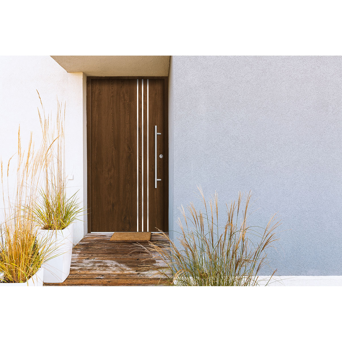 SplenDoor  Premium-Haustür Passivedoor Kalmar RC2 energiesparend einbruchsicher nussbaum 100 x 210 cm rechts Bild 2