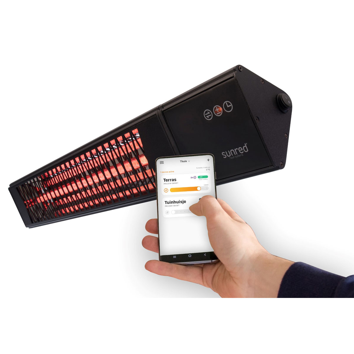 SUNRED Sundred Wandheizstrahler Triangle Dark 2500 Watt 9 Stufen Bild 2