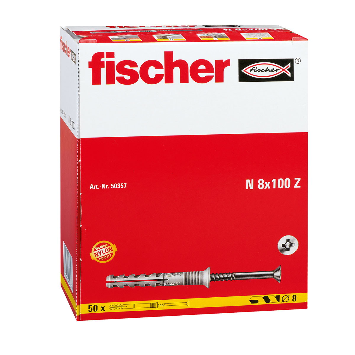 Fischer  Nageldübel 8 x 100/60 mm Senkkopf 50 Stück Bild 2