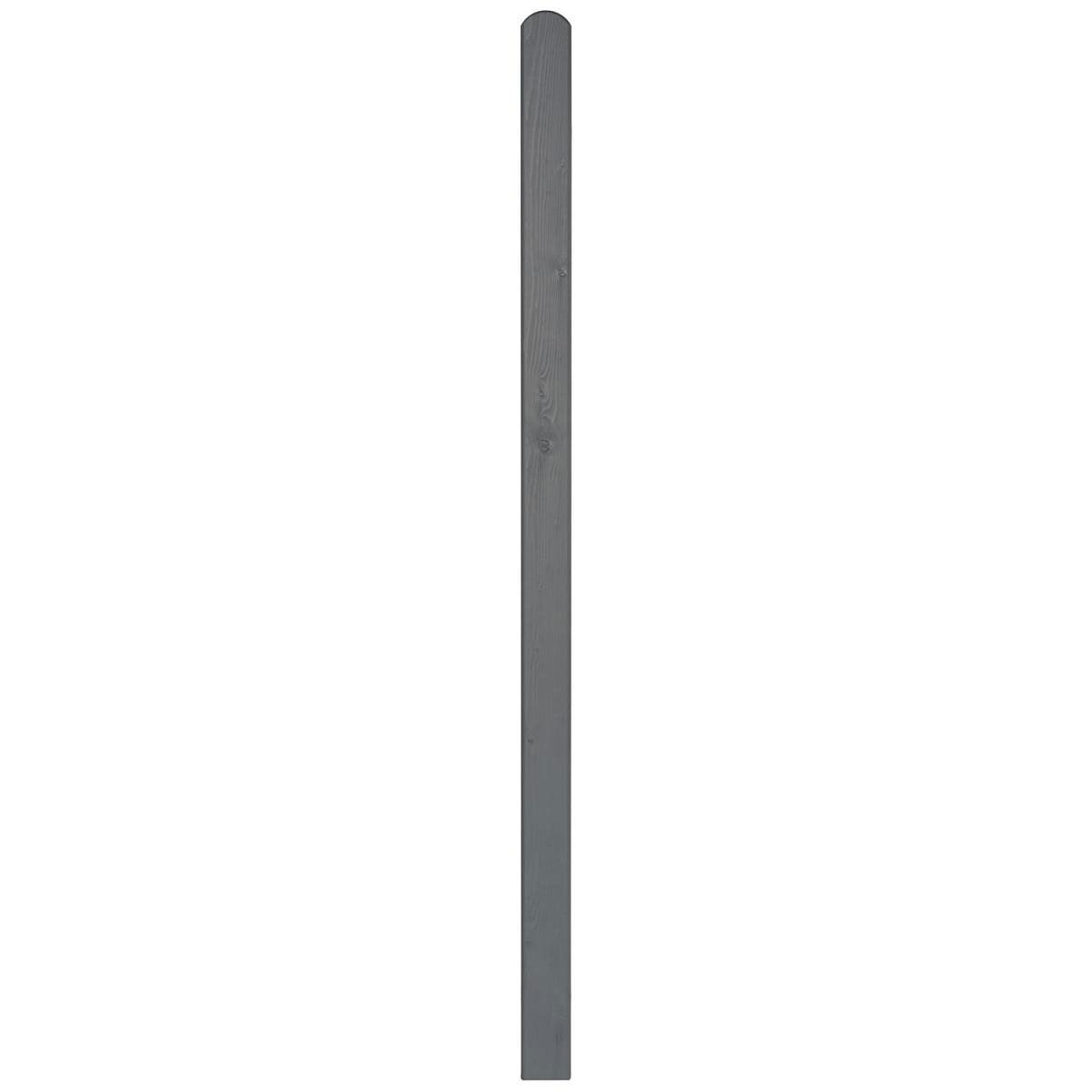 Pfosten Zaunserie Eindhoven Aalborg 9 x 9 x 190 cm Rundkopf Fichte anthrazit