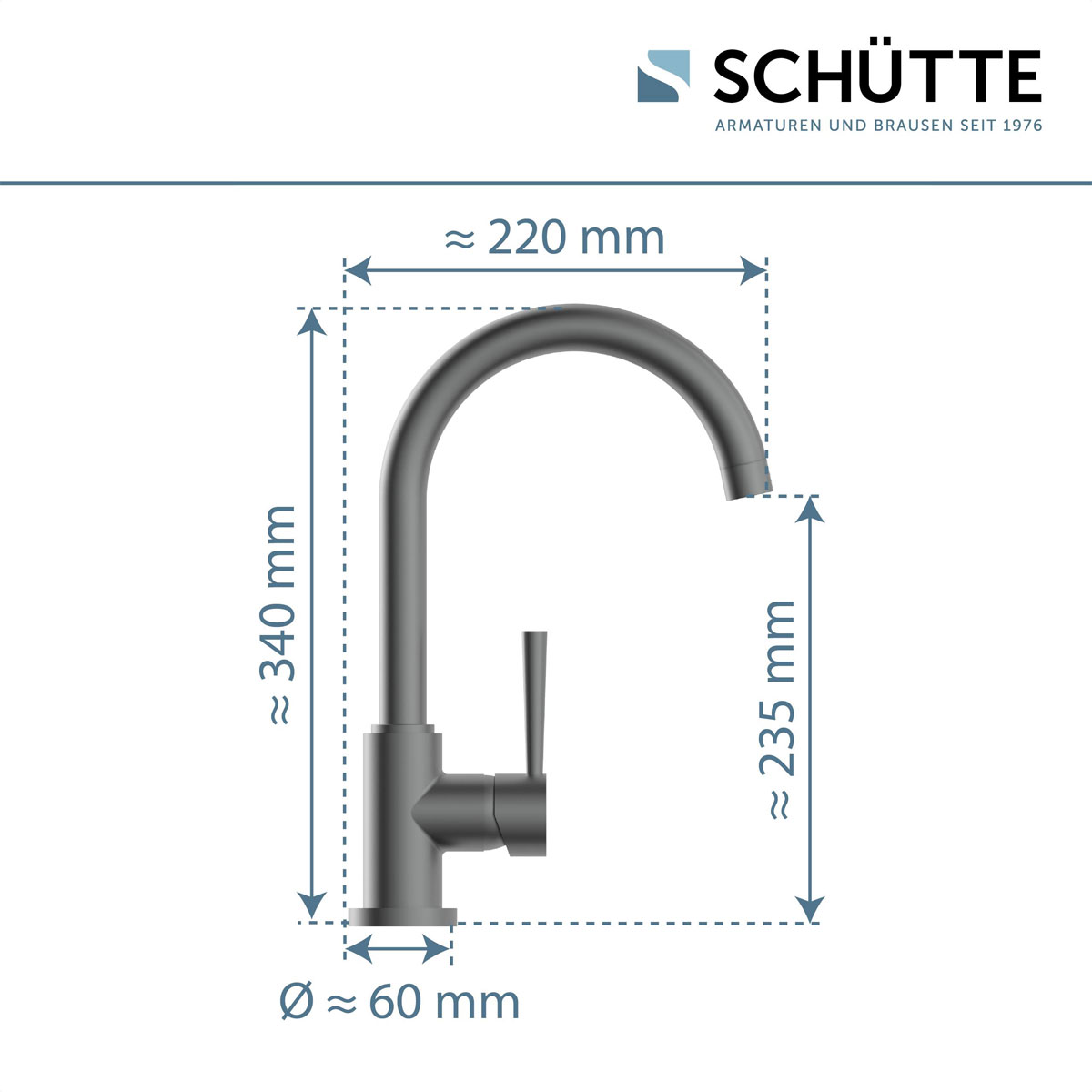 Schütte schwenkbare Küchenarmatur Cornwall graphit Bild 4