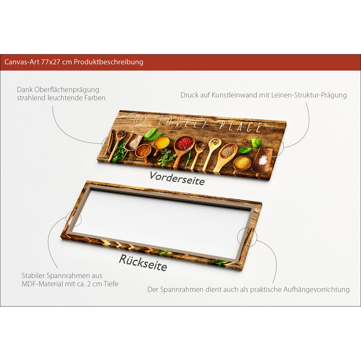 Canvas-Art My Lovely Place 30 x 80 cm Bild 3