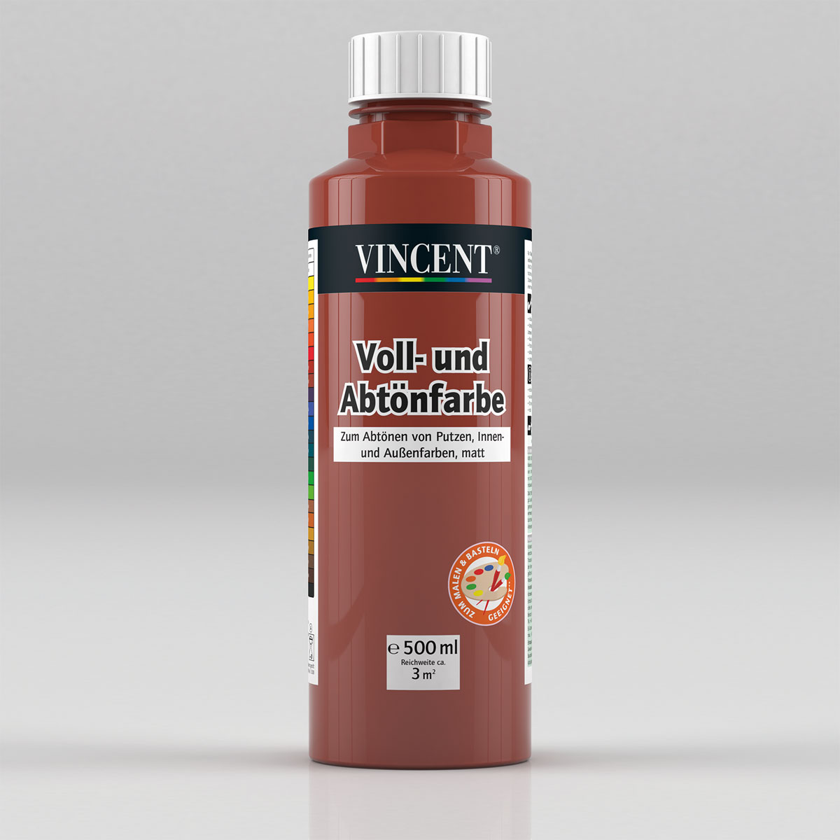 Vincent Voll- und Abtönfarbe bordeauxrot 0,5 L Bild 1