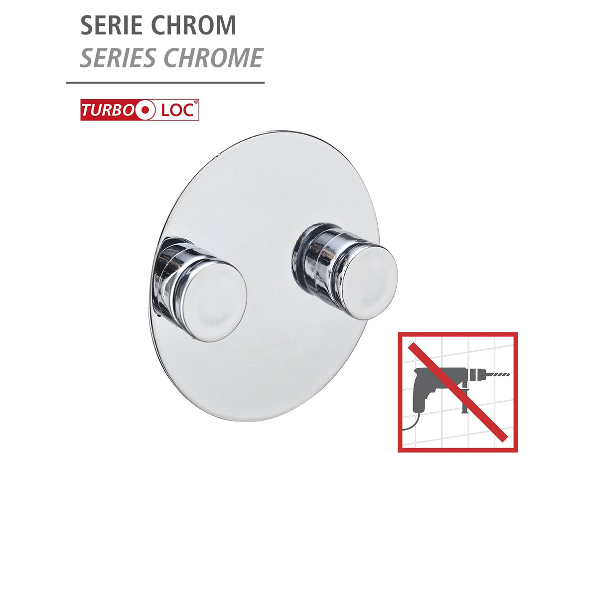 Wenko Adapter Duo Chrom Befestigen ohne bohren Turbo-Loc Bild 2