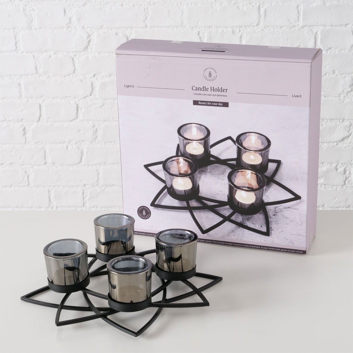 Windlicht Elenyi 5 teilig rund Stern 30,5 Bild 1