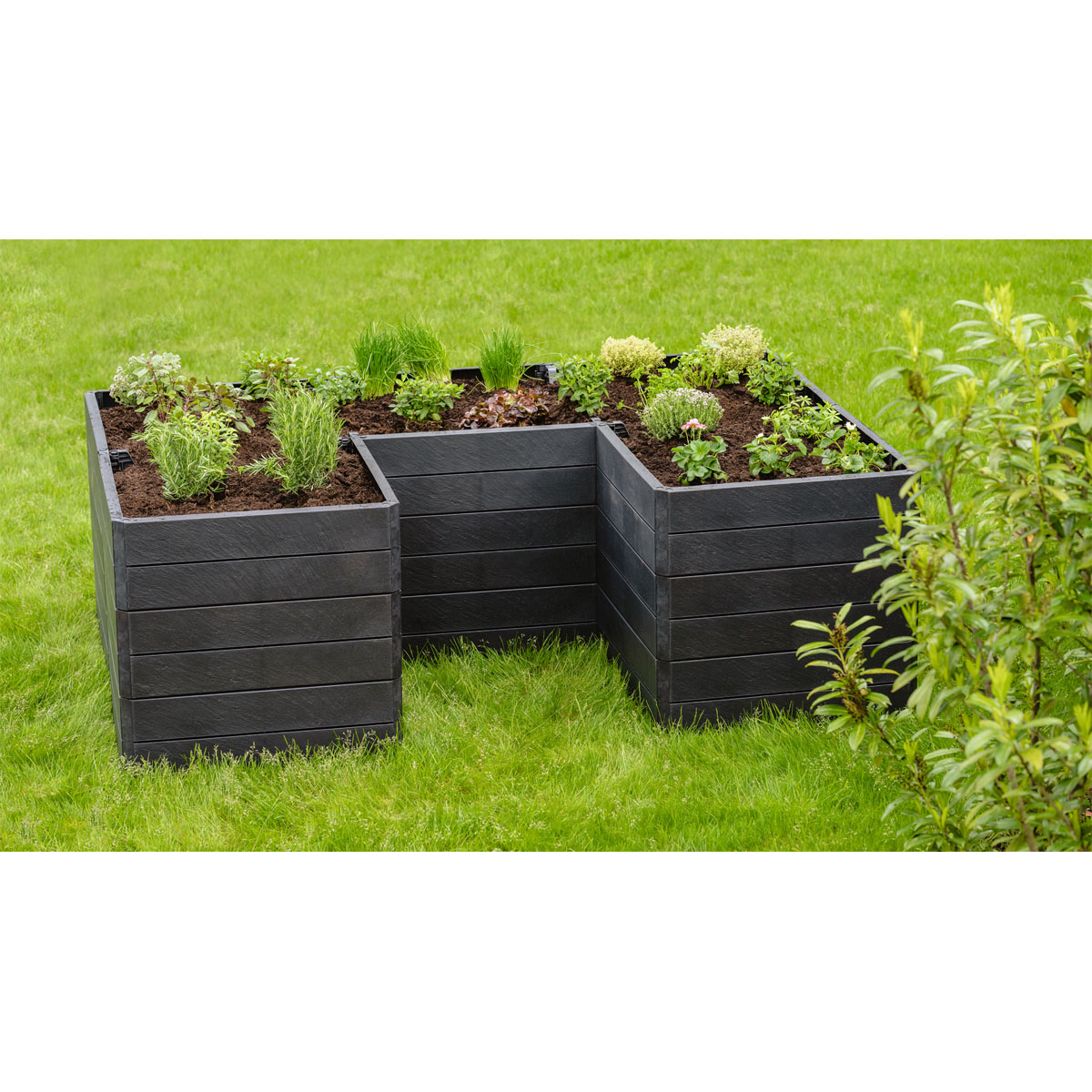 Garantia  Hochbeet Ergo Quadro U L 75 Stone, inkl. FLORA Wassersparsystem Bild 6