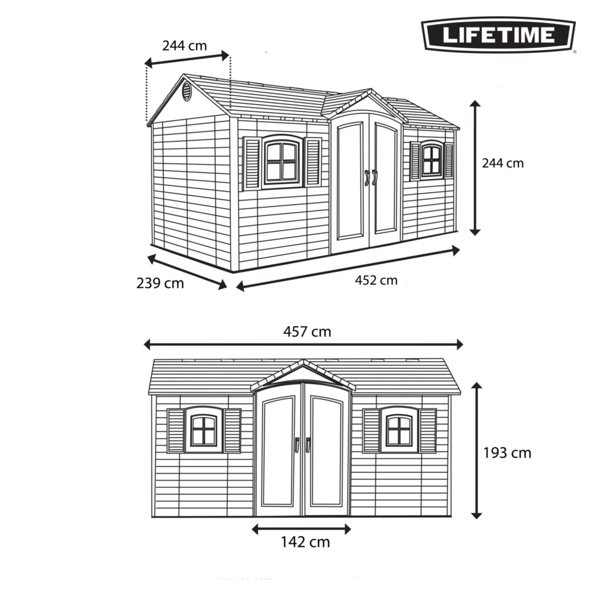 Lifetime Gerätehaus Garten-Villa 244x457x244 cm Bild 9