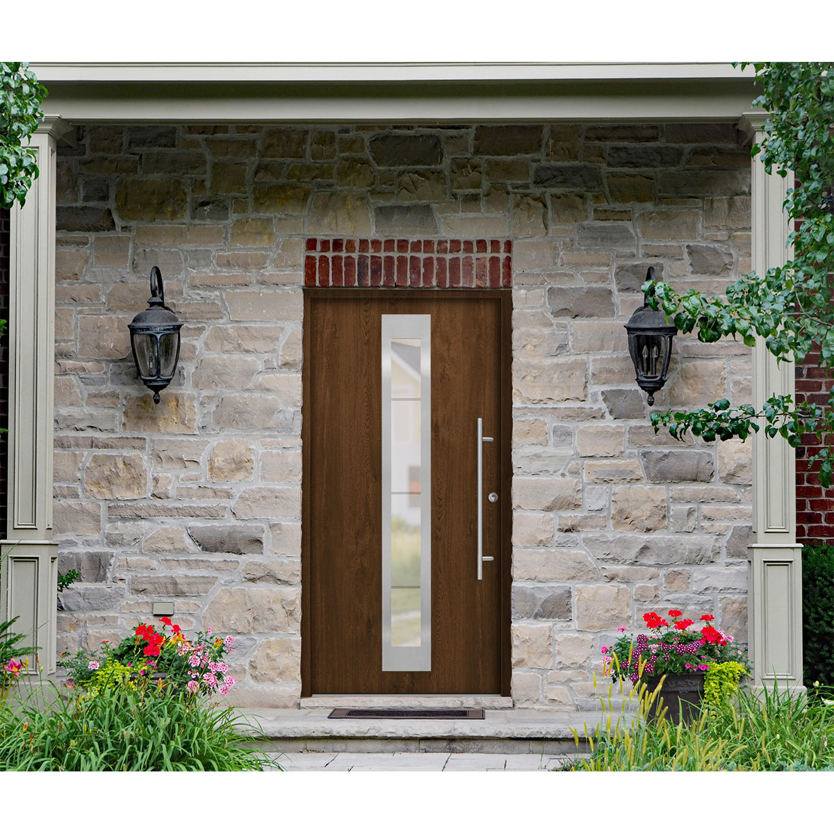 SplenDoor  Premium-Haustür Passivedoor Malmo RC2 energiesparend einbruchsicher nussbaum 100 x 210 cm rechts Bild 2