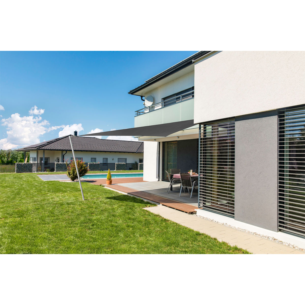 Dreieck-Segel Cannes 5 x 5 x 5 m anthrazit Bild 2