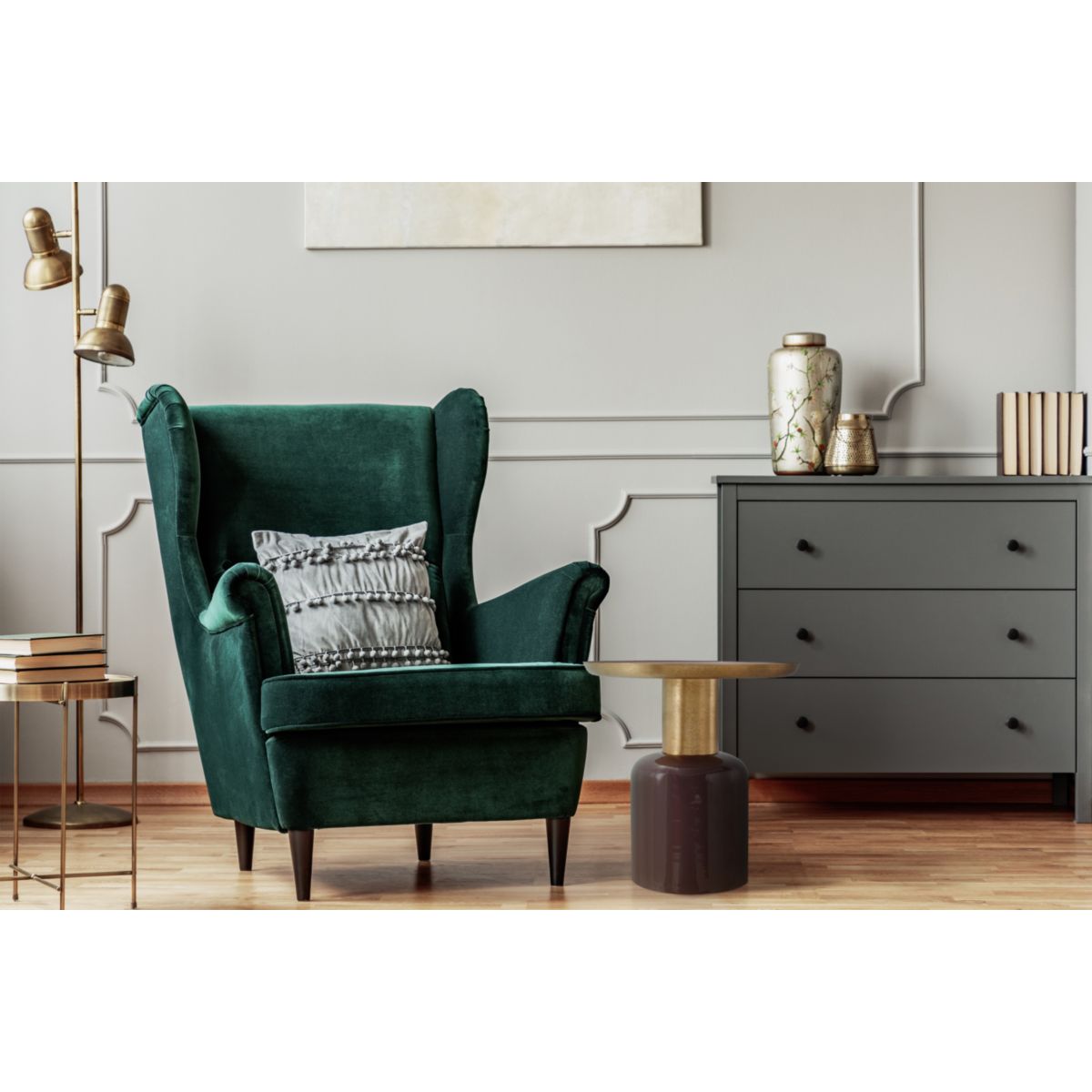 Beistelltisch Art Deco 825 dunkelila gold Bild 3