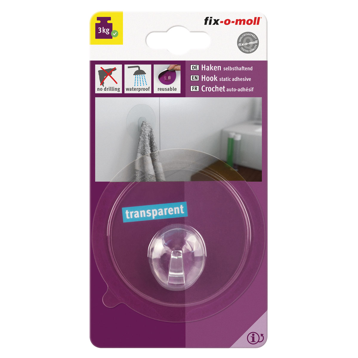 Suki Haken selbsthaftend 6,8 cm transparent Bild 2