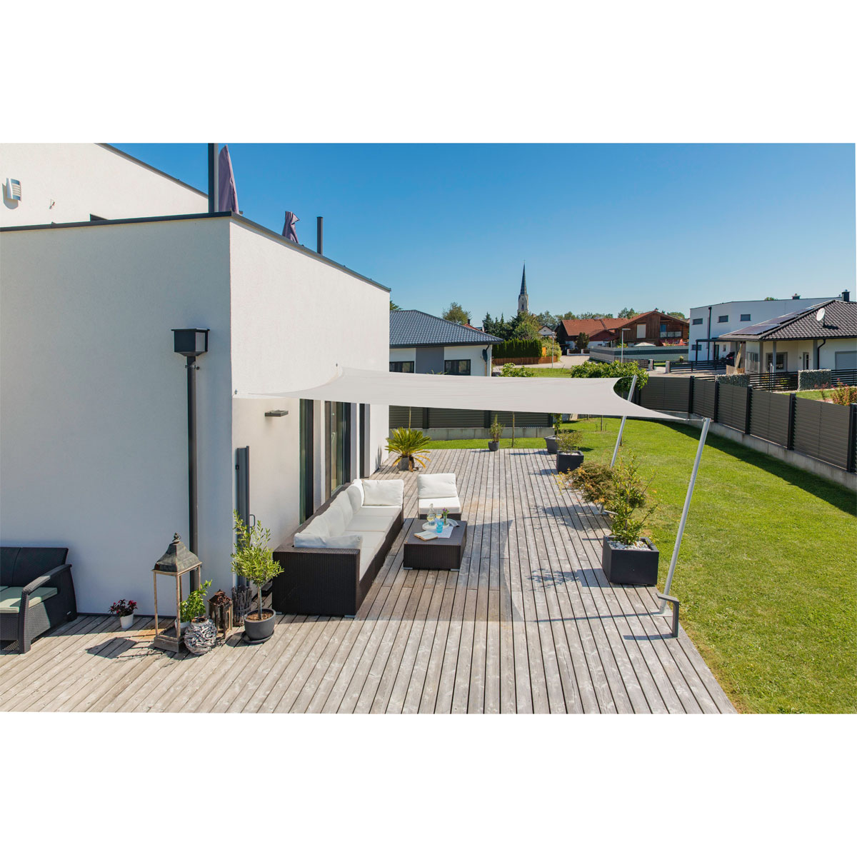 Rechteck-Segel Cannes 4 x 5 m grey Bild 3