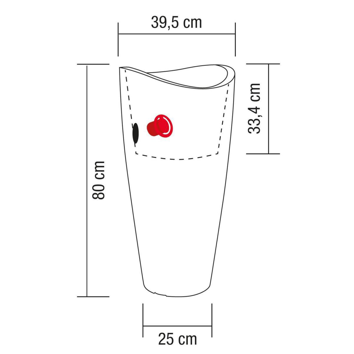 Scheurich Pflanzkübel Wave Globe High schwarz-granit 40 x 80 cm Bild 4
