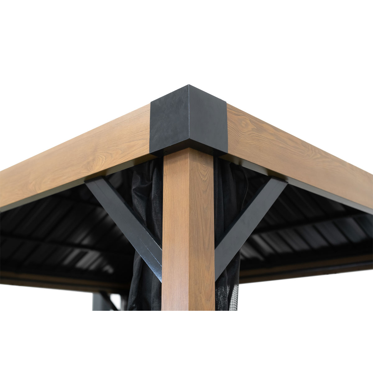 Sojag Pavillon Fontana 1012 inkl. Moskitonetz 298x364,3x310cm Holzoptik Bild 6