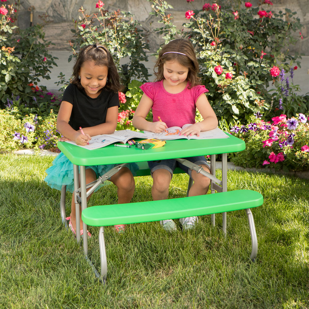 Lifetime Tisch für Kinder mit Klappfunktion 90x82,5x53,5cm Grün Bild 3