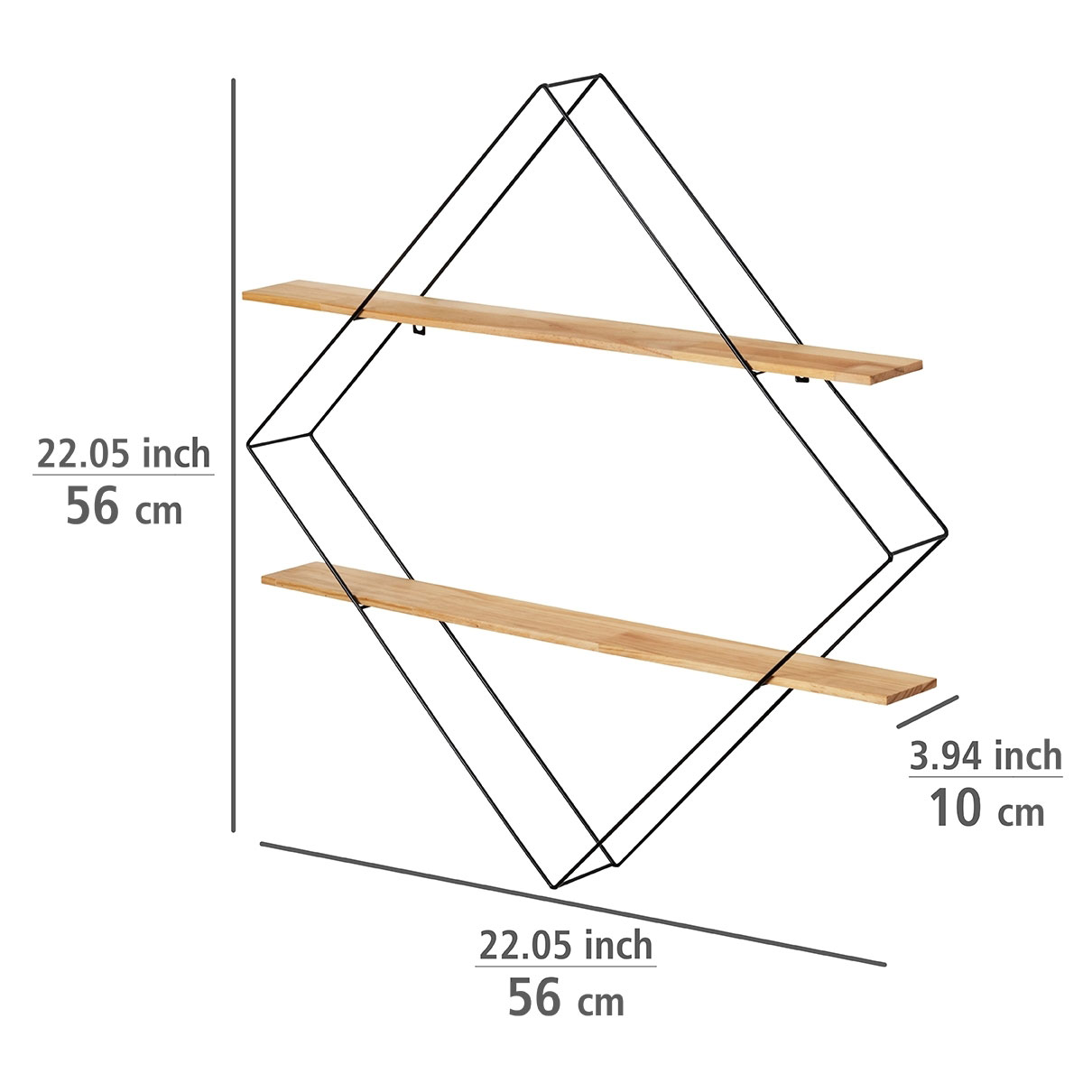 Wenko  Wandregal Geo Raute mit 2 Ablagen Bild 4