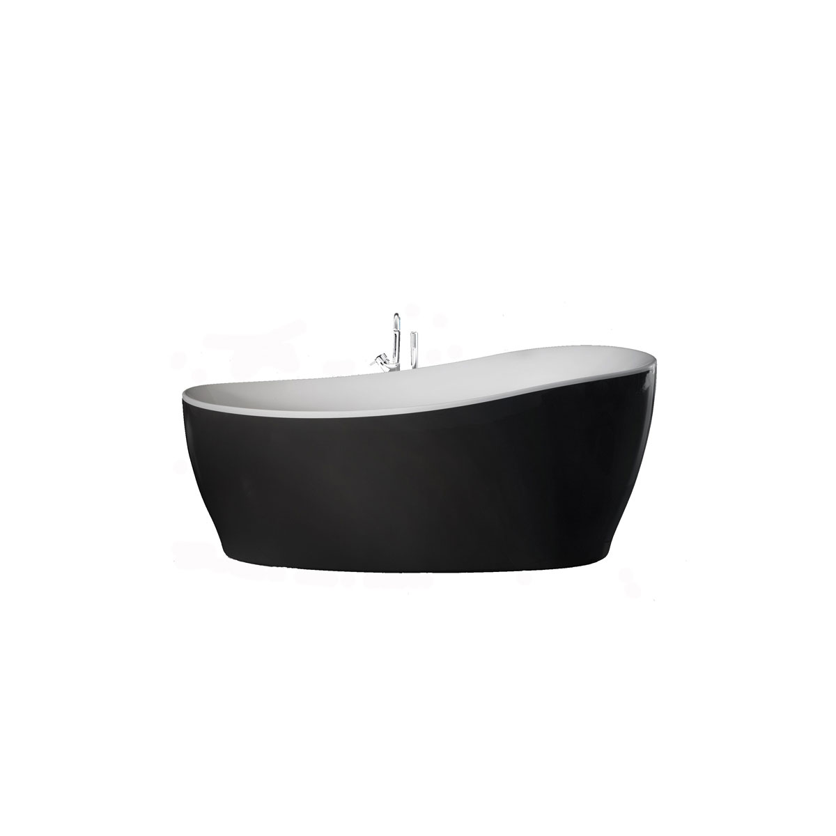 Ottofond Freistehende Badewanne Aviva 180 x 85 cm schwarz/weiß Bild 1