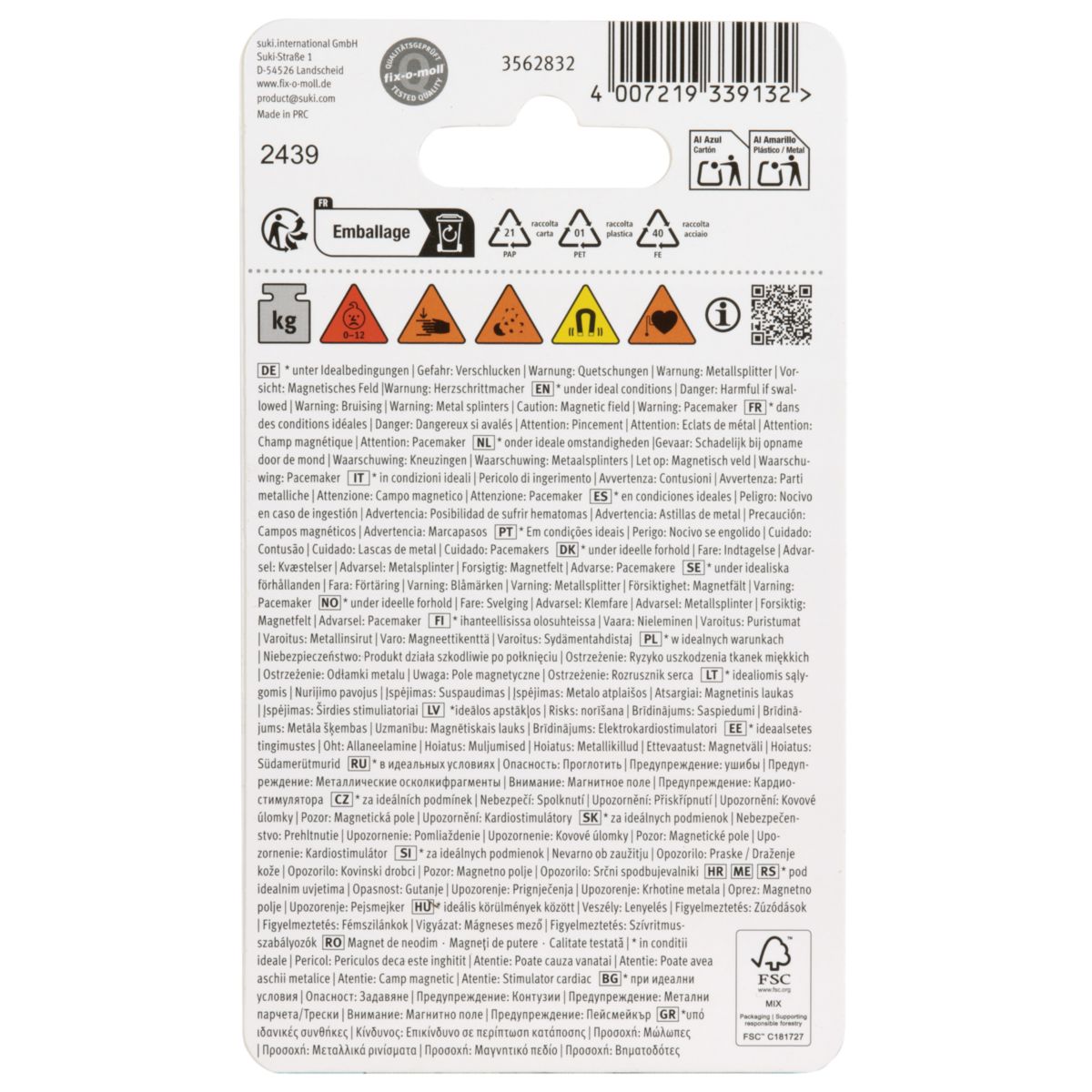 Suki Topfmagnet Neodym mit Schraubhaken M6 Ø 36 x 43 mm, silber Bild 3