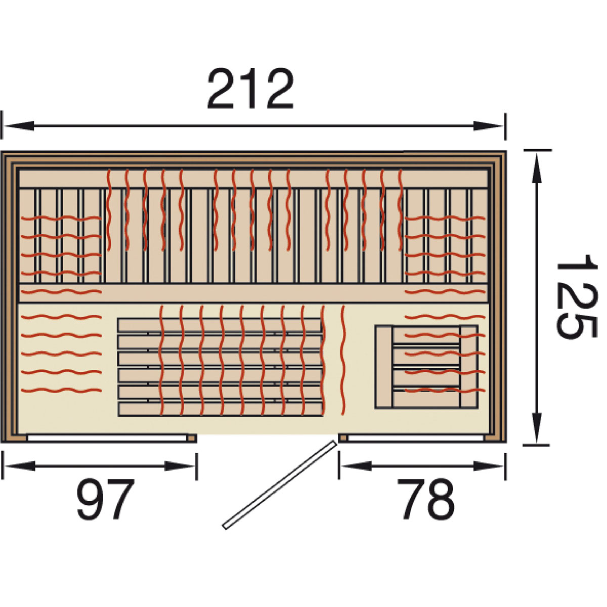 Weka Infrarotkabine „Osby 2“, 212x190x125 cm Bild 3