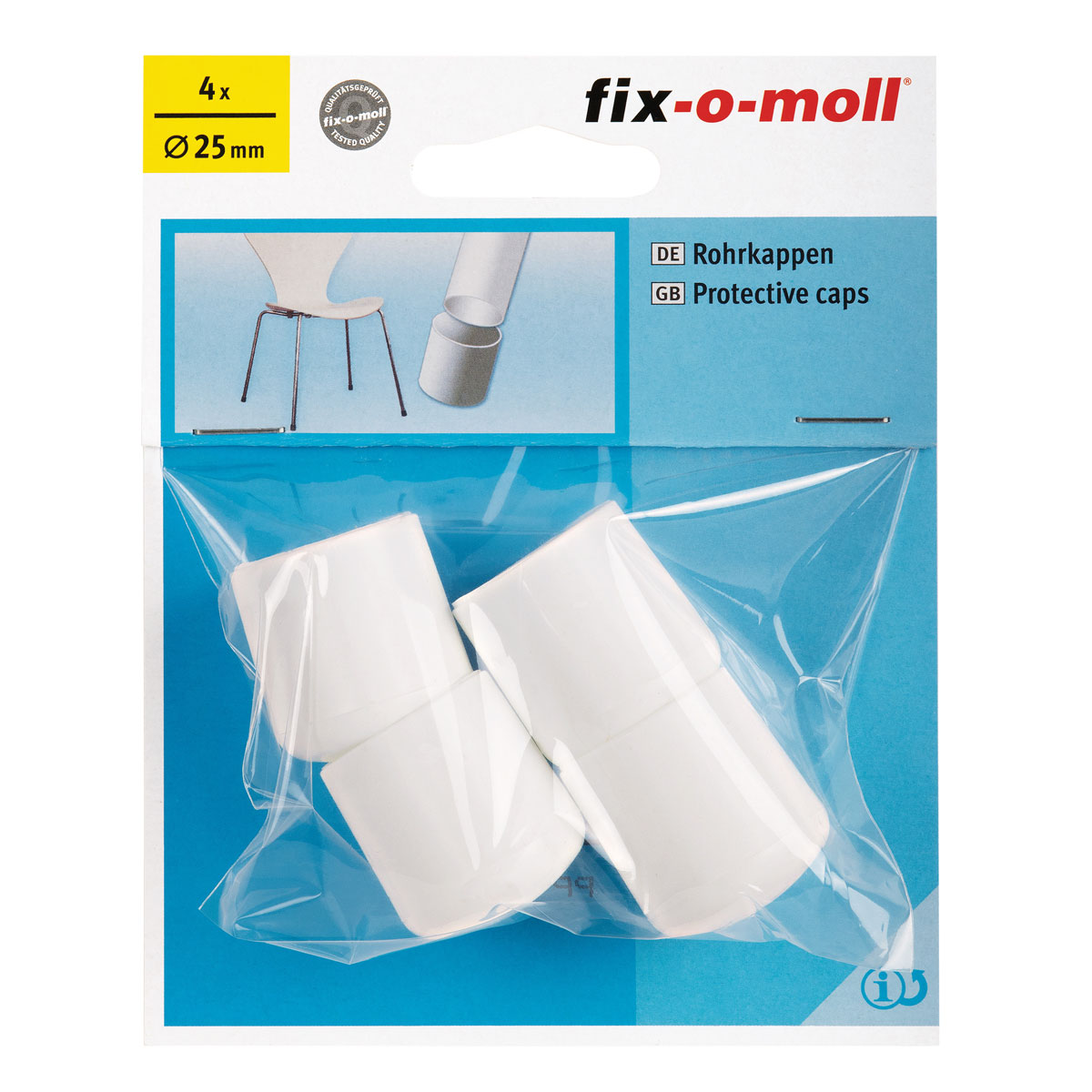 Suki Rohrkappen Durchmesser 2,5 cm weiß 4 Stück Bild 2