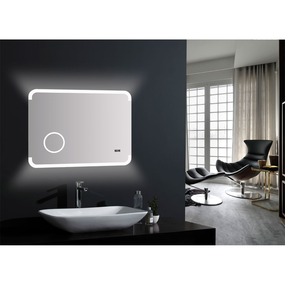 DSK  Design LED Lichtspiegel Silver Grace 80 x 60 cm Bild 2