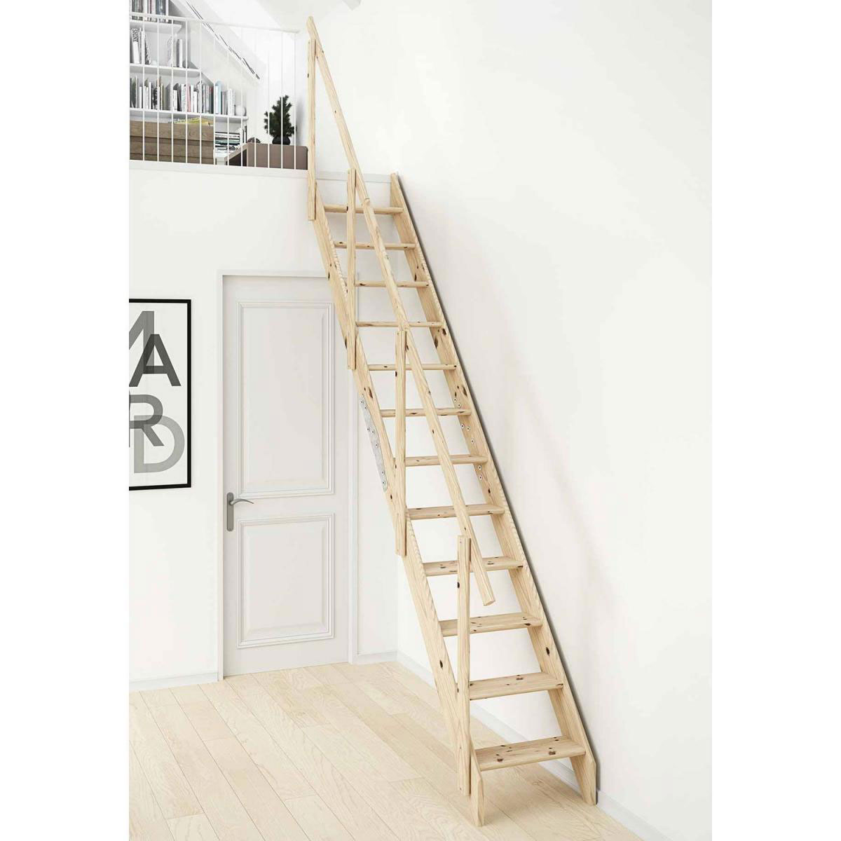 Dolle Raumspartreppe Kiel Fichte inkl Geländer bis 283,5 cm