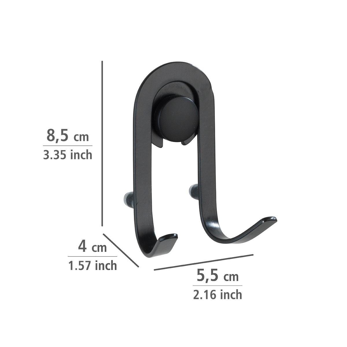 Wenko Wandhaken Classic Plus schwarz 2er Set Bild 6