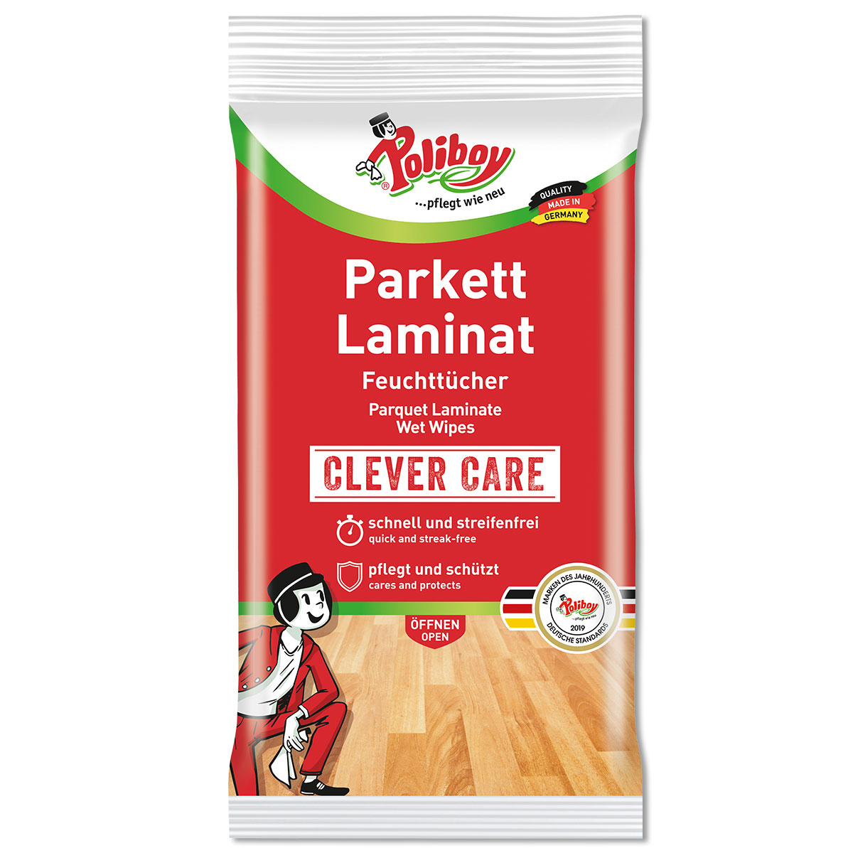 Poliboy Parkett- und Laminat-Feuchttücher 15 Stück