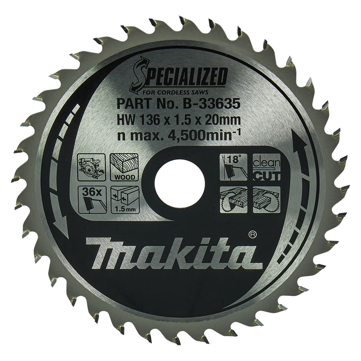 Makita Sägeblatt Specialized 136x20x36Z mm
