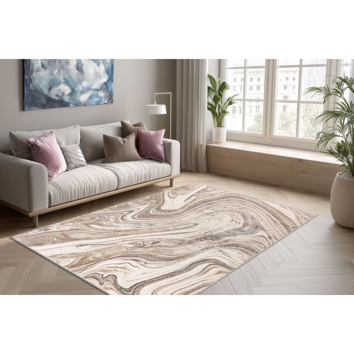 Chalk 125 Silber / Beige 200 x 290 cm Bild 3