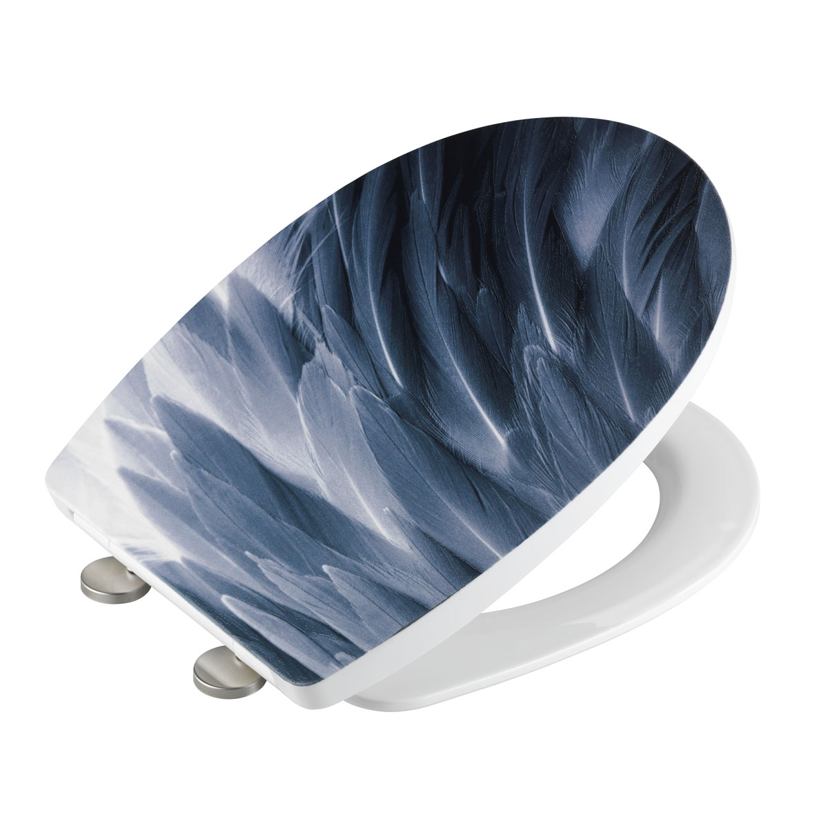 Wenko  WC-Sitz Plumes mit Relief-Oberfläche Toilettensitz mit Absenkautomatik Schnellbefestigung aus bruchstabilem Thermoplast Bild 6