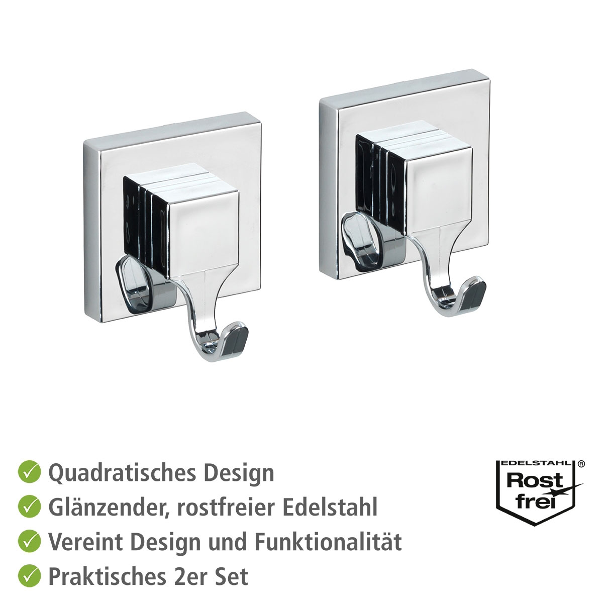 Wenko Vacuum-Loc Wandhaken Quadro 2er Set Bild 3