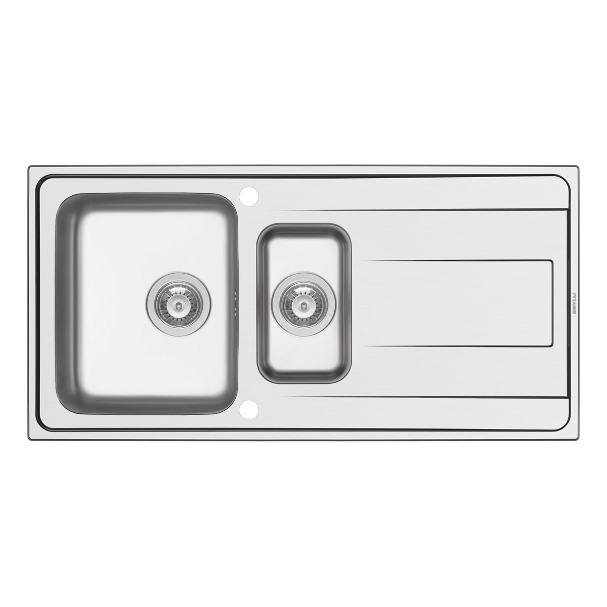 Pyramis  Edelstahl-Einbauspüle ALEA 100 x 50 cm 1 1/2B 1D Bild 1