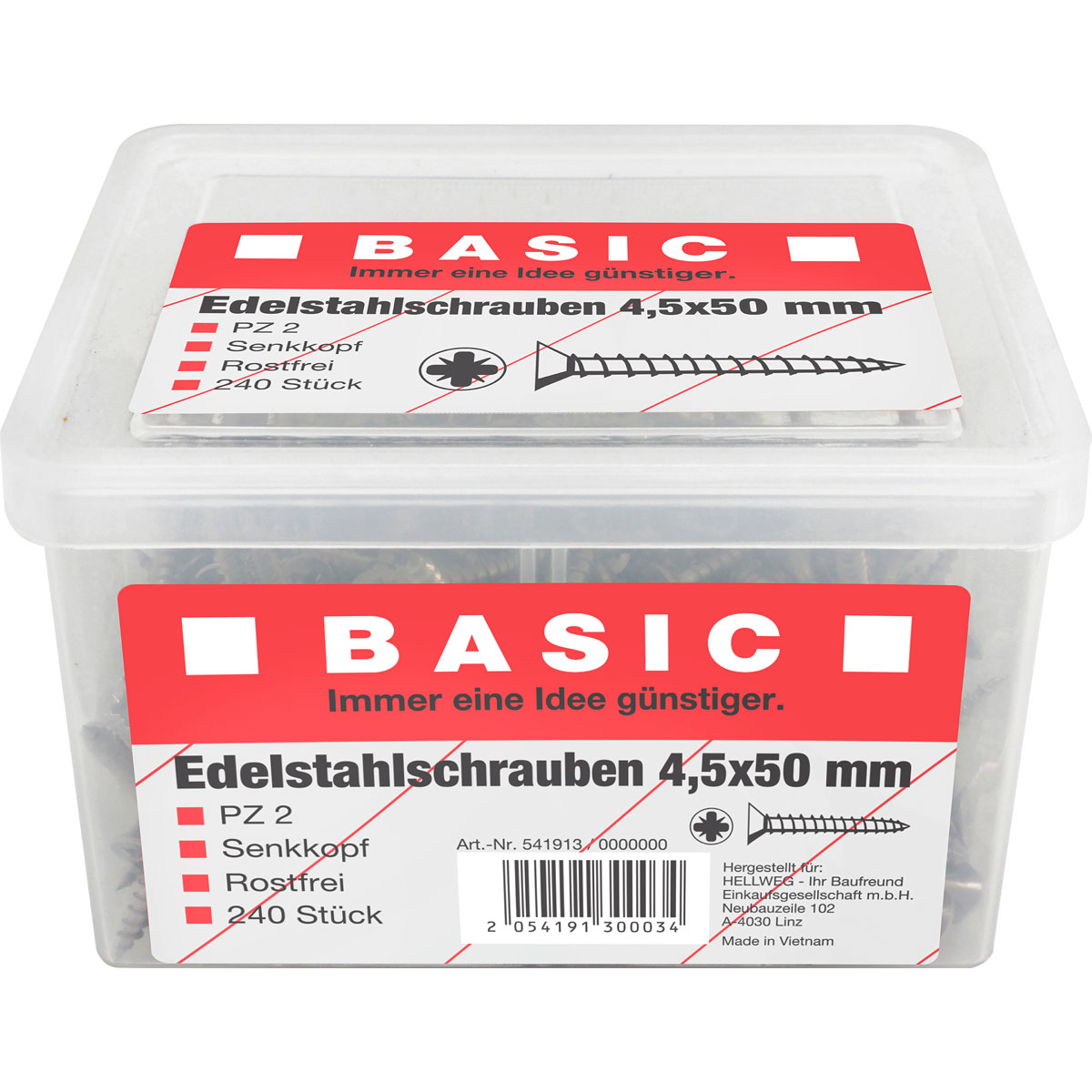 MyTool  Edelstahlschraube 4,5 x 50 mm 240 Stück im Eimer Bild 1