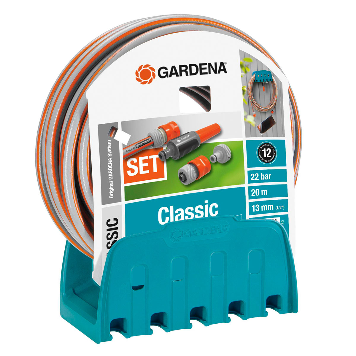 Gardena  Wandschlauchhalter Classic mit Schlauch