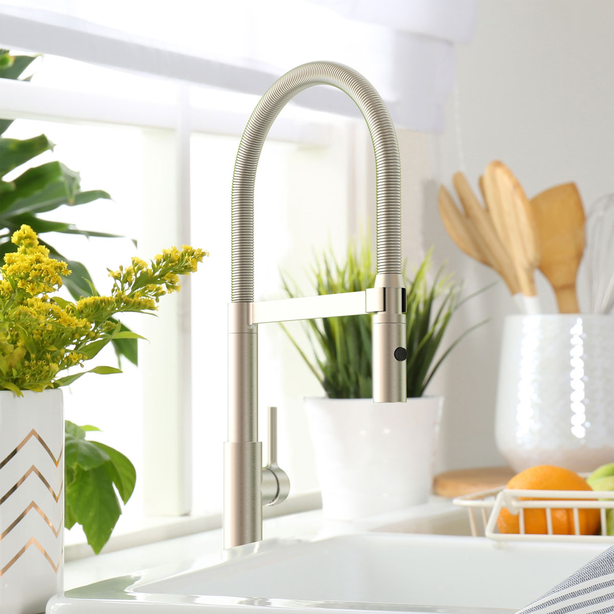 Lenz  Küchenarmatur ALUNA mit Pendelbrause Edelstahloptik Bild 3