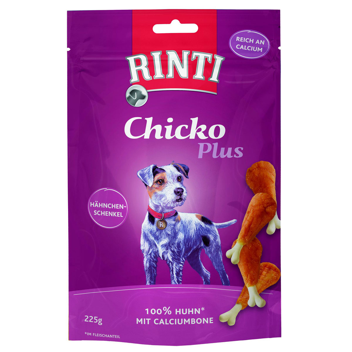 Rinti  Snack Chicko Plus Hähnchenschenkel 225g
