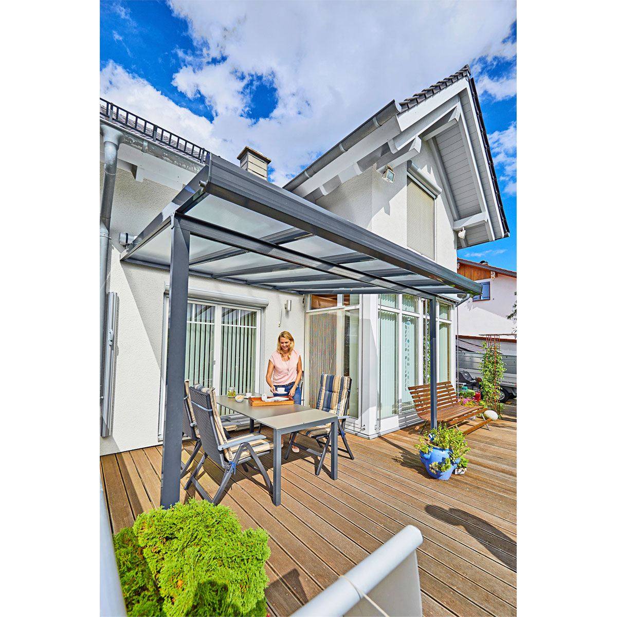 gutta Terrassenüberdachung Standard anthrazit 3,06 x 3,06 m Bild 2