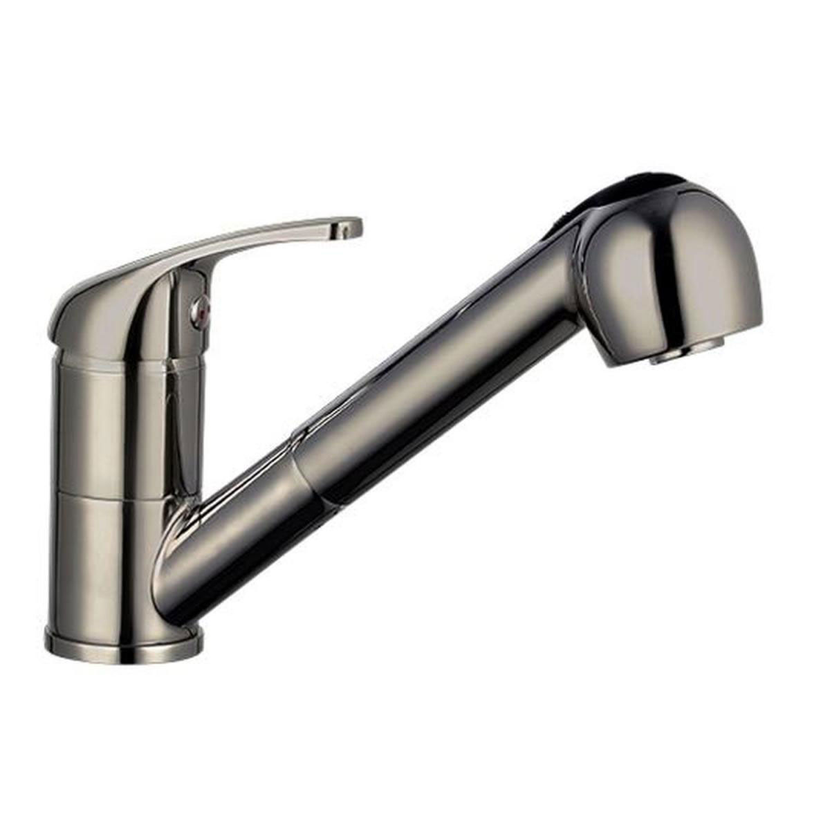 Spültischarmatur Würzburg mit Brause Niederdruck Edelstahloptik