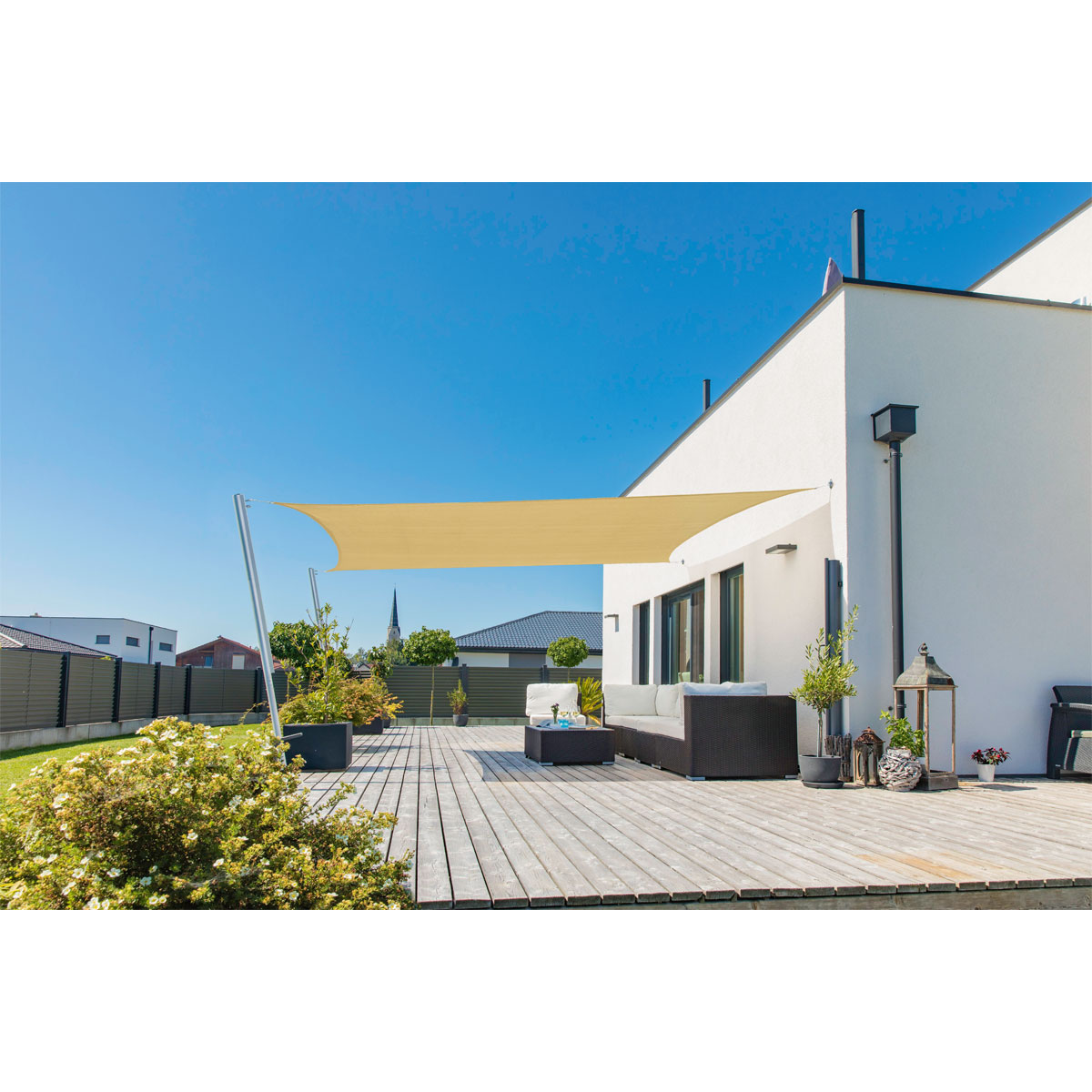 Rechteck-Segel Capri 4 x 5 m champagner Bild 1