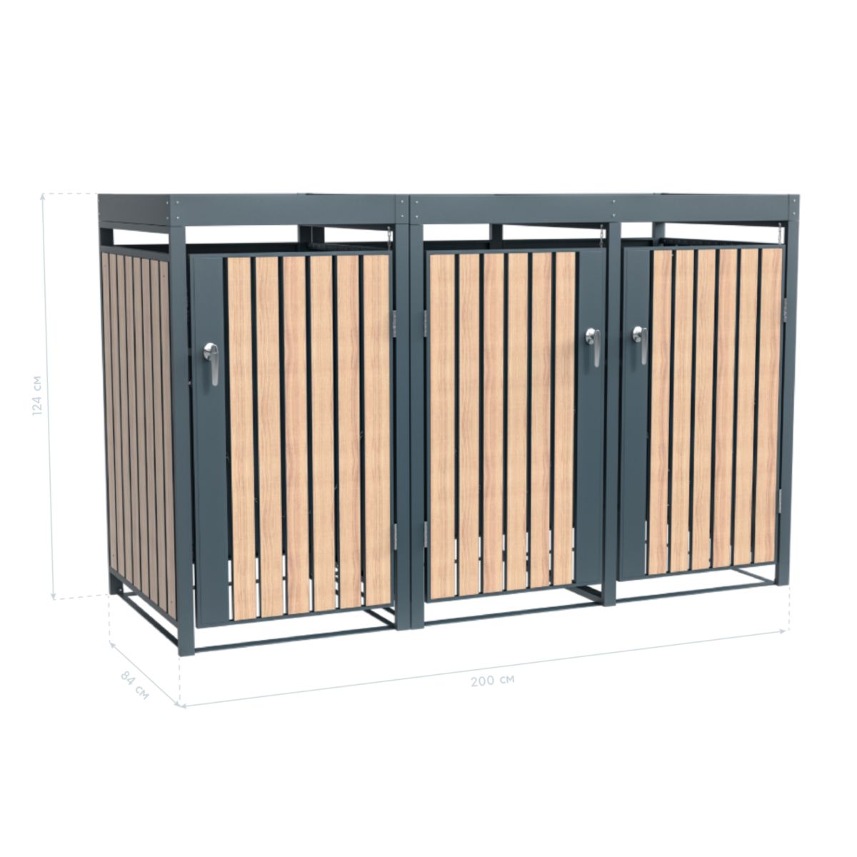 Westmann Mülltonnenbox Planta 3x 240 L 84x200x124,5 cm