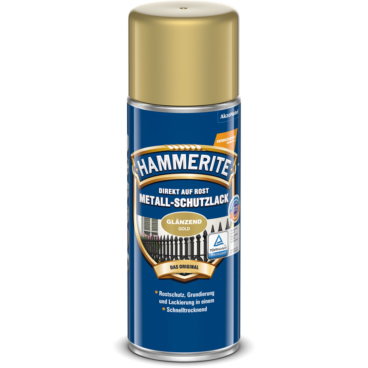 Hammerite Metallschutzlack-Spray glänzend-gold 400 ml Bild 1