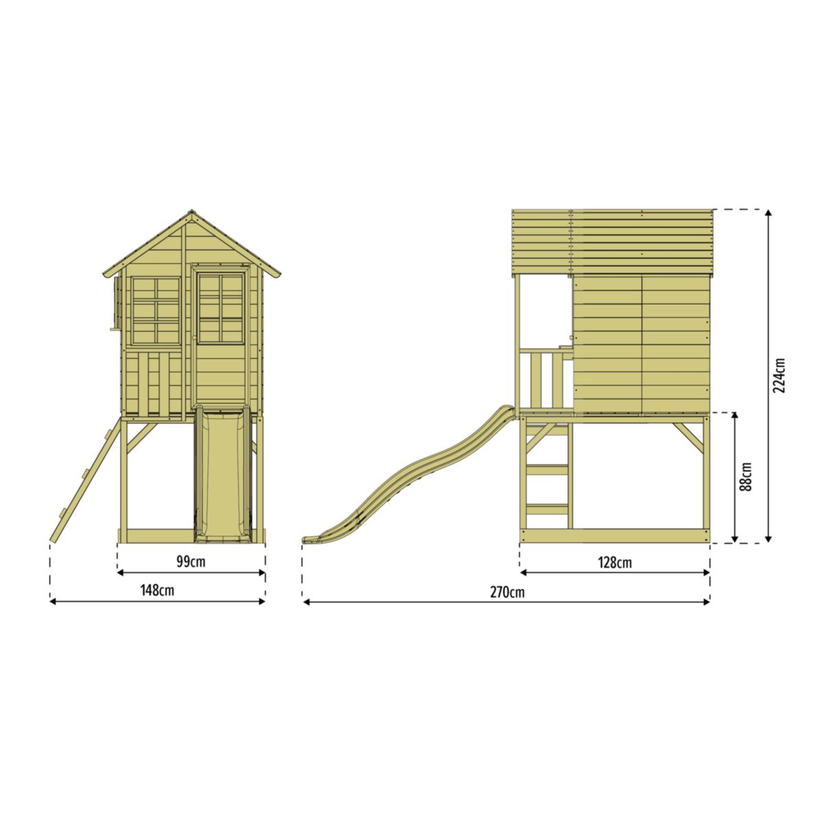 Zwerkules Spielhaus Lolla 1 inkl. Rutsche 270x148x224 cm Bild 7