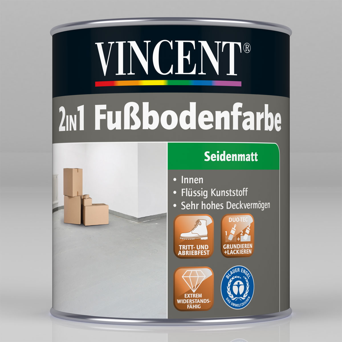 Vincent 2in1 Fussbodenfarbe cremeweiß 750 ml Bild 1