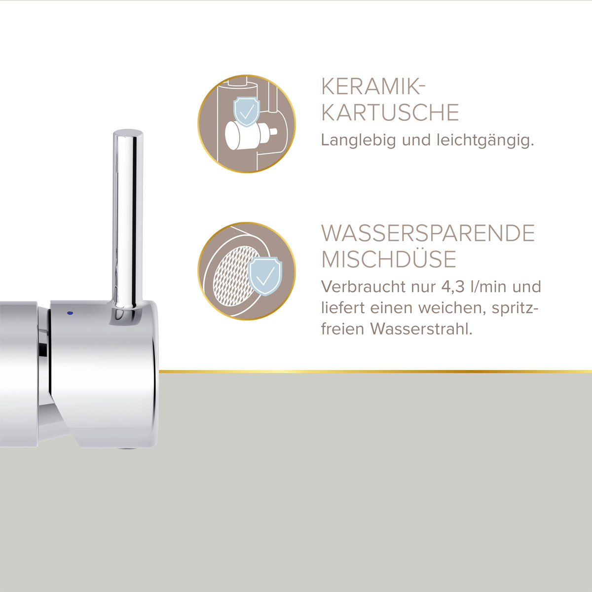 LENZ Waschtischarmatur Moana Easy-Clean Chrom Bild 6