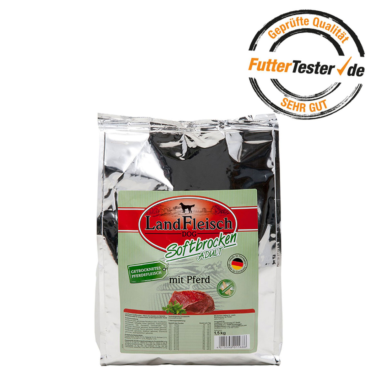 Landfleisch Pur  Dog Softbrocken mit Pferd 1,5kg